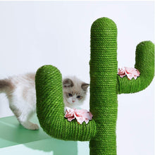 Load image into Gallery viewer, Cat Tree 41 Inch/31 Inch Cactus Cat Scratching Post for Cats and Kittens, Entertainment Playground Furniture