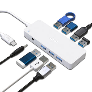 USB C Hub 7 Port, White