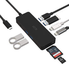 Load image into Gallery viewer, Type C Hub with 4 USB 3.0 Ports, SD TF Card Reader and 2 USB-C Ports
