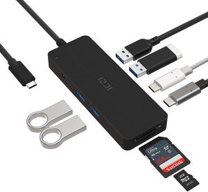 Type C Hub with 4 USB 3.0 Ports, SD TF Card Reader and 2 USB-C Ports