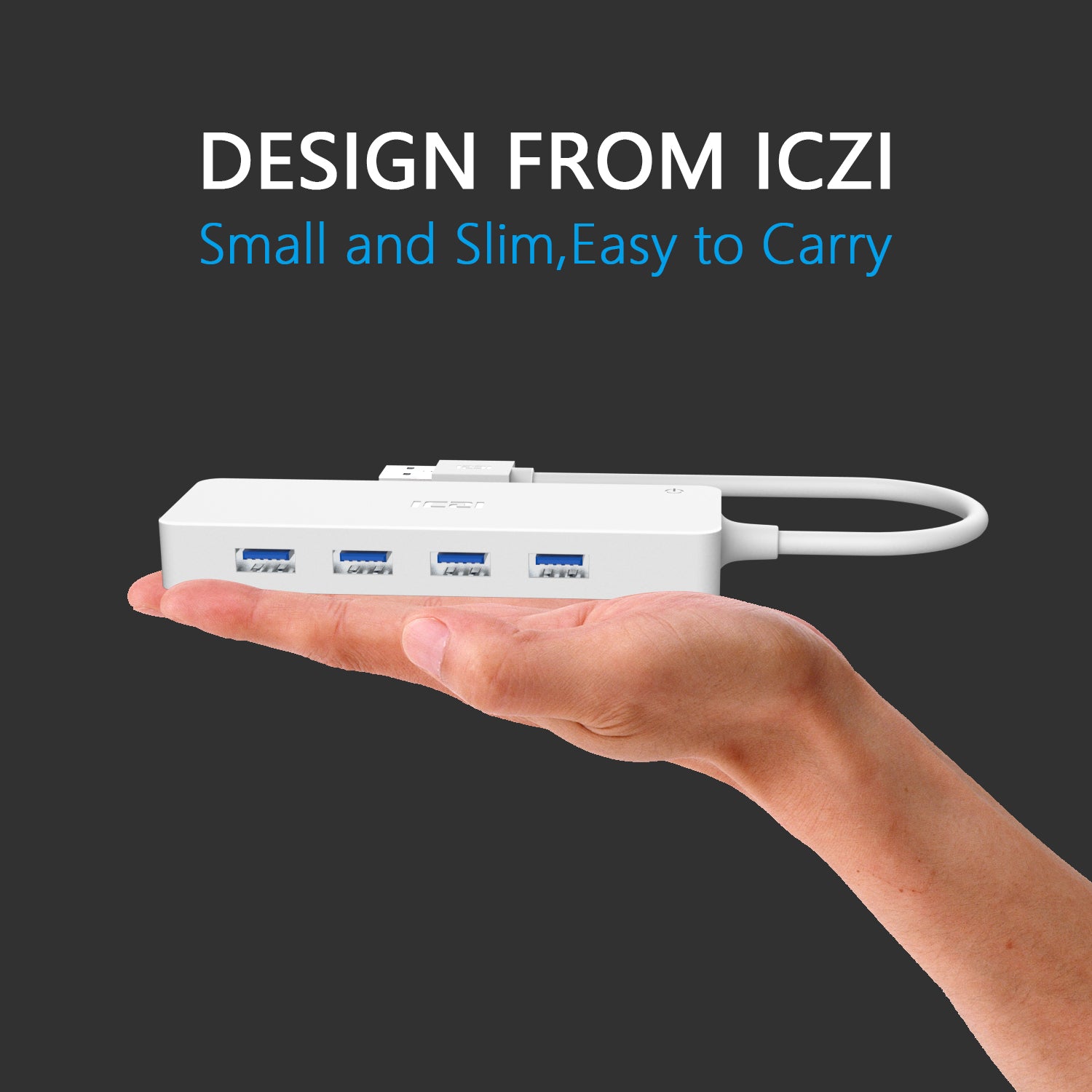 ICZI Hub USB 3.0 4 Ports avec Câble étendu 1,2M